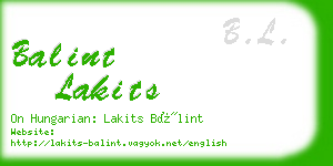 balint lakits business card